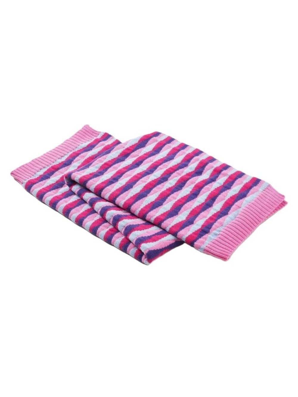Teen Home Prism Shell Pink Purple & Blue Sweater Knit Throw Blanket 50" x 60"